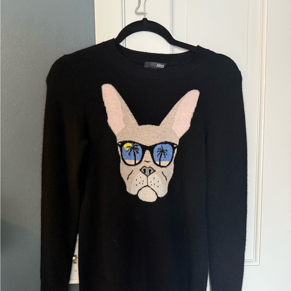 Aqua Black Cashmere Sweater